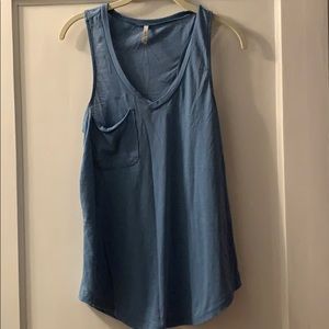 Z Supply Blue Pocket Racerback Tank